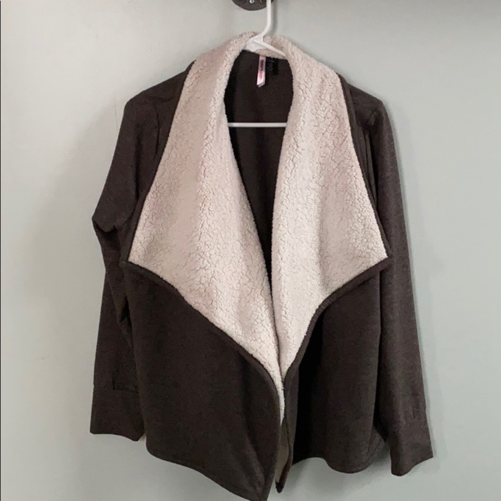 Brown Sherpa Cardigan